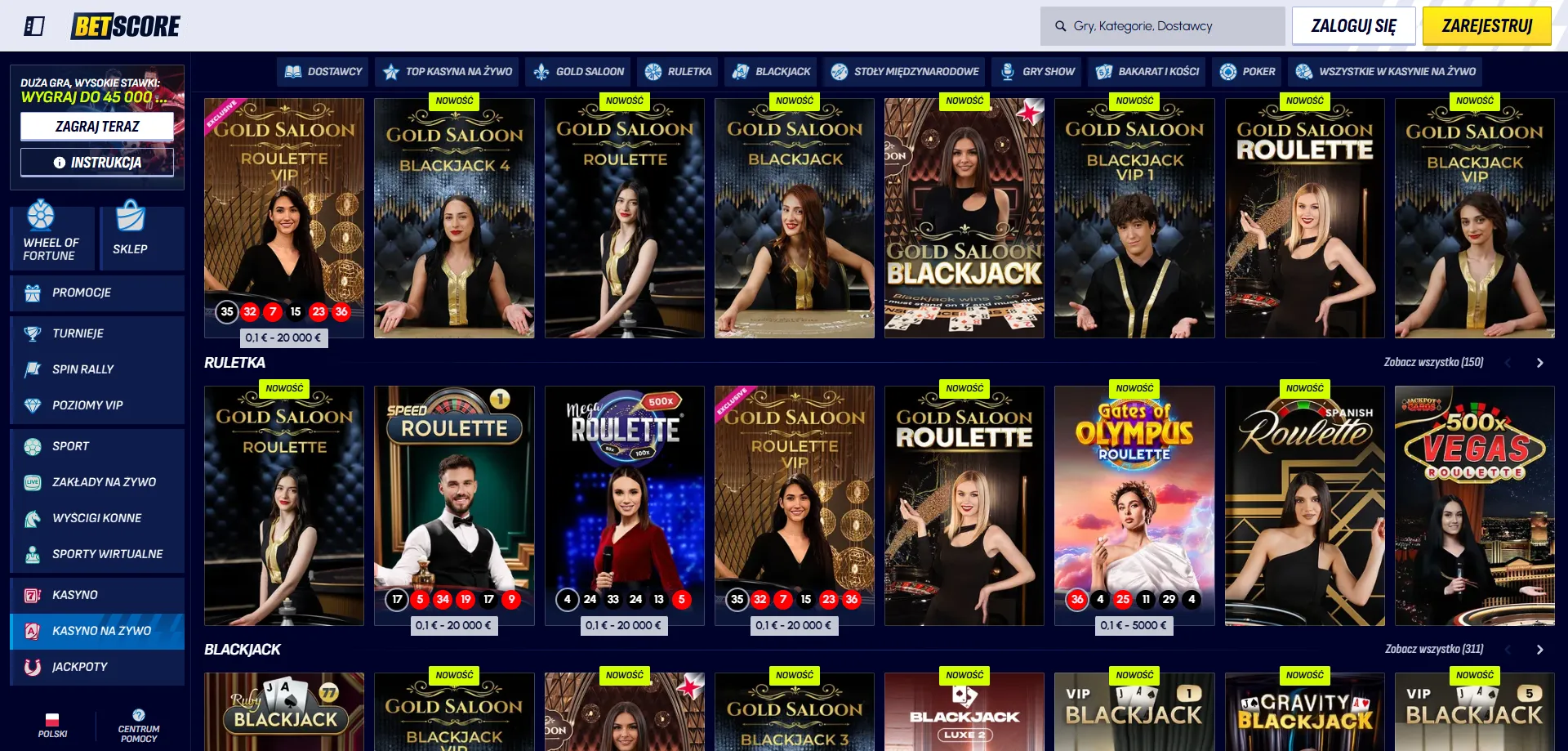 Betscore Casino automaty online od Pragmatic Play i NetEnt