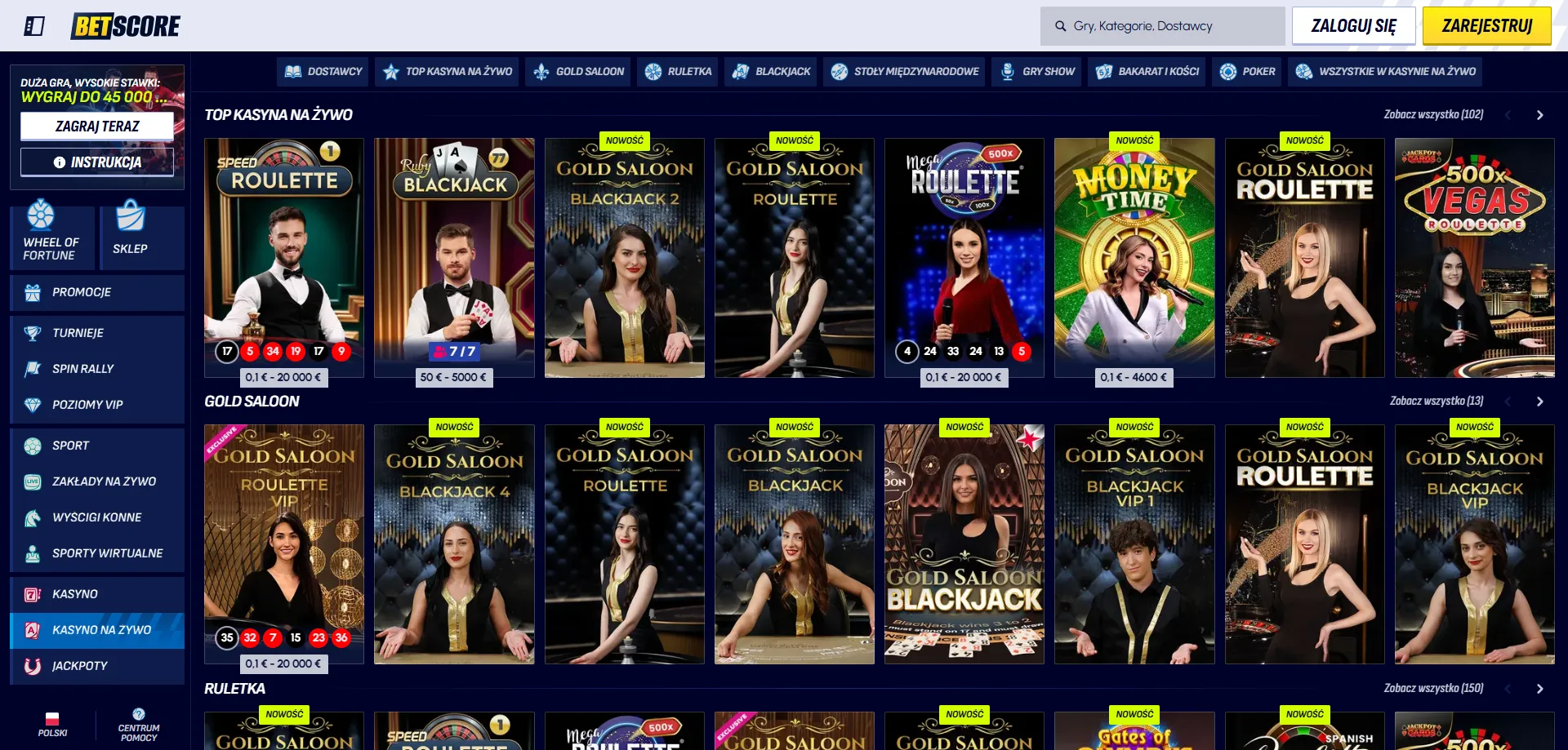 Betscore Casino szybkie wypłaty – czas realizacji transakcji