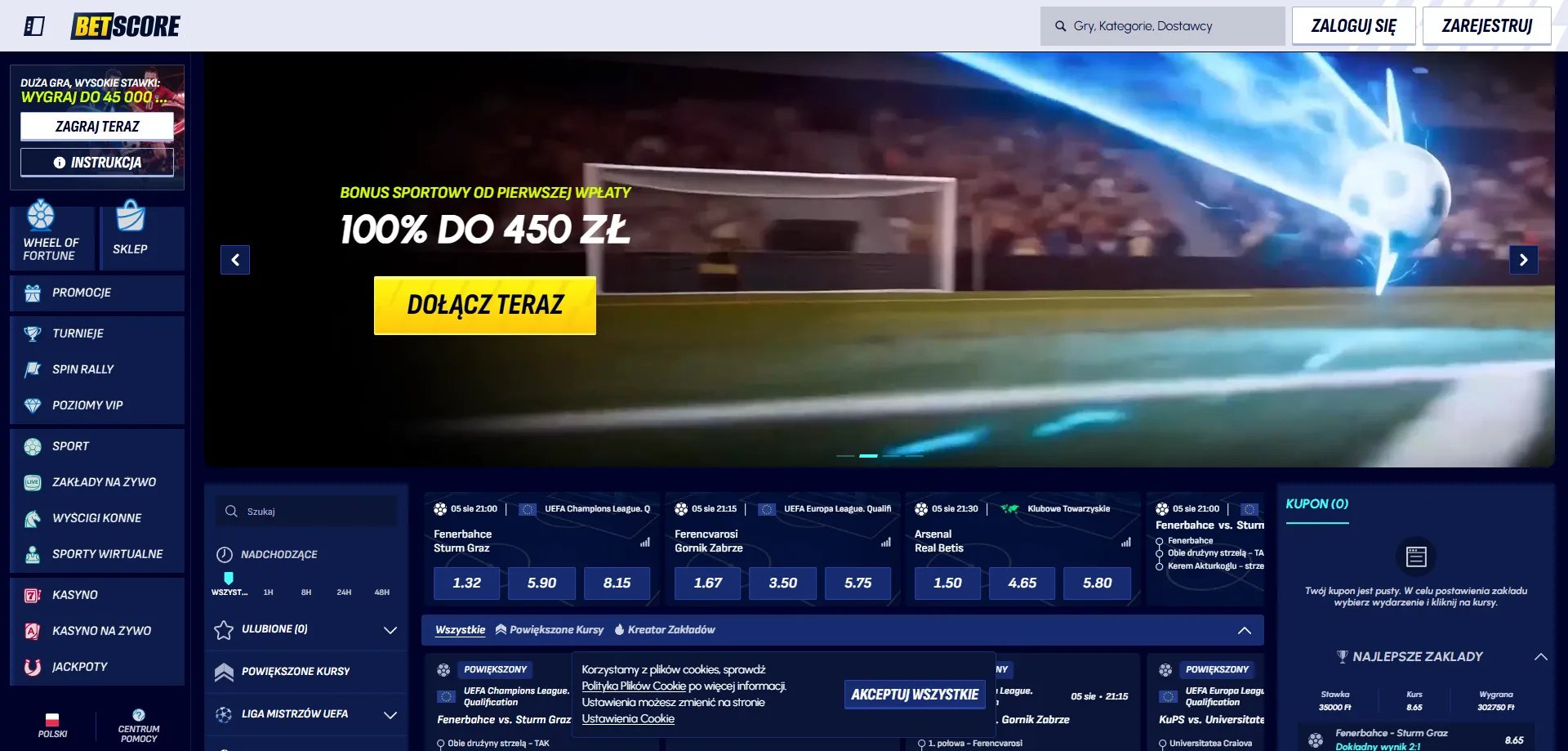 Procedura odzyskiwania dostępu do konta Betscore Casino